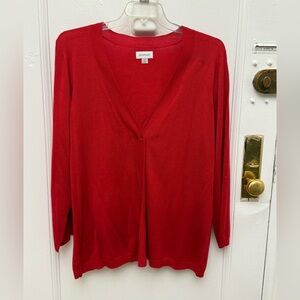 Avenue Women's Red Cardigan Sweater Size 18 20